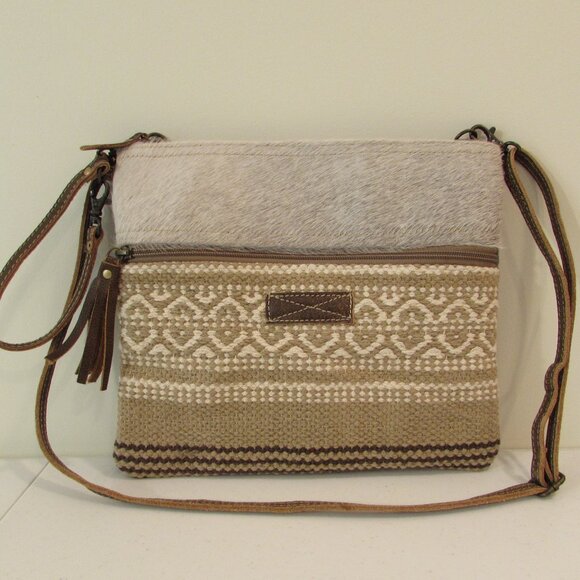 Myra Cotton / Leather Crossbody Bag - Picture 1 of 16
